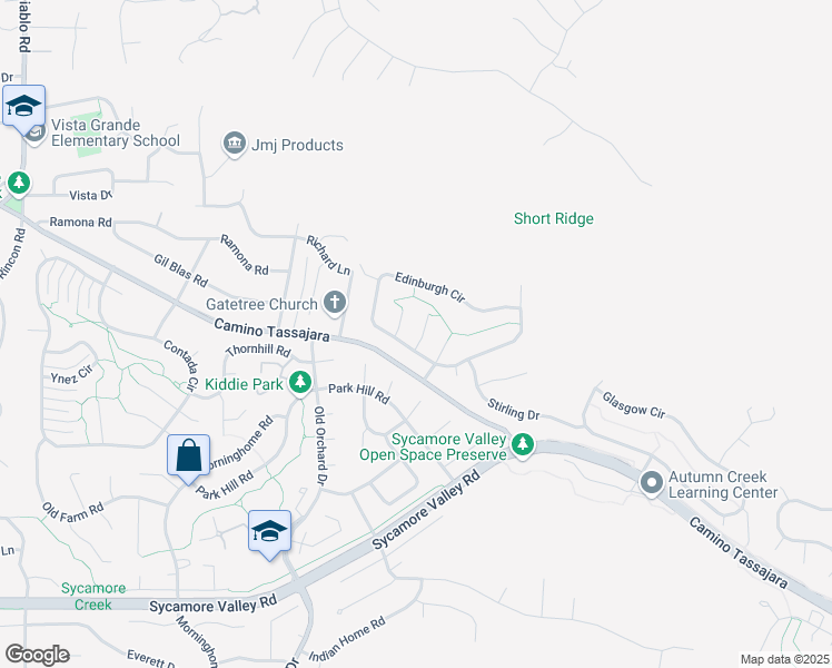map of restaurants, bars, coffee shops, grocery stores, and more near 25 Mackenzie Place in Danville