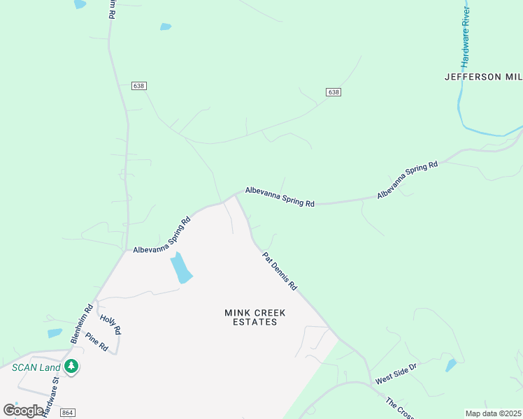 map of restaurants, bars, coffee shops, grocery stores, and more near 7901 Pat Dennis Road in Scottsville