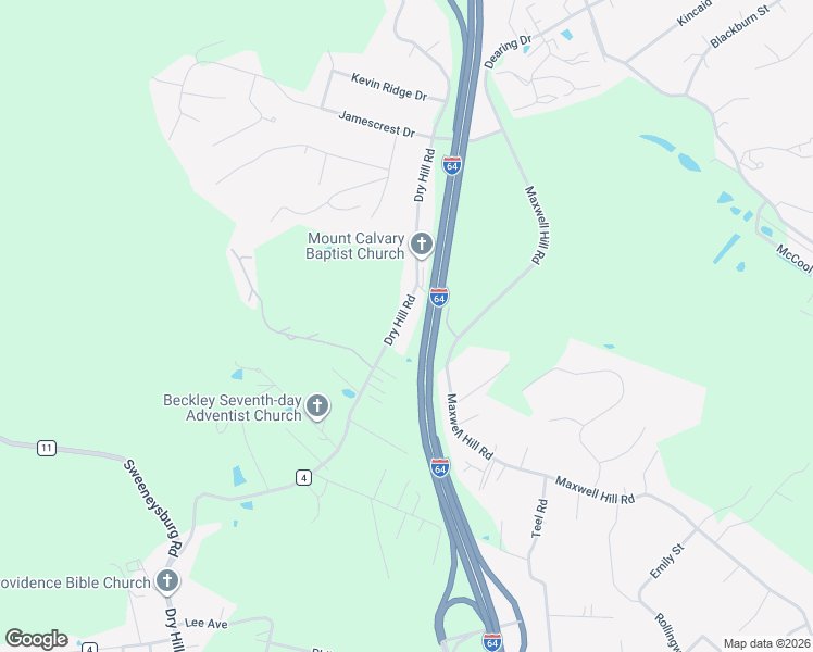 map of restaurants, bars, coffee shops, grocery stores, and more near 1082 Dry Hill Road in Beckley