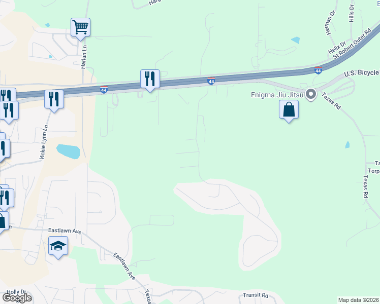 map of restaurants, bars, coffee shops, grocery stores, and more near 102 Oak Court in St. Robert