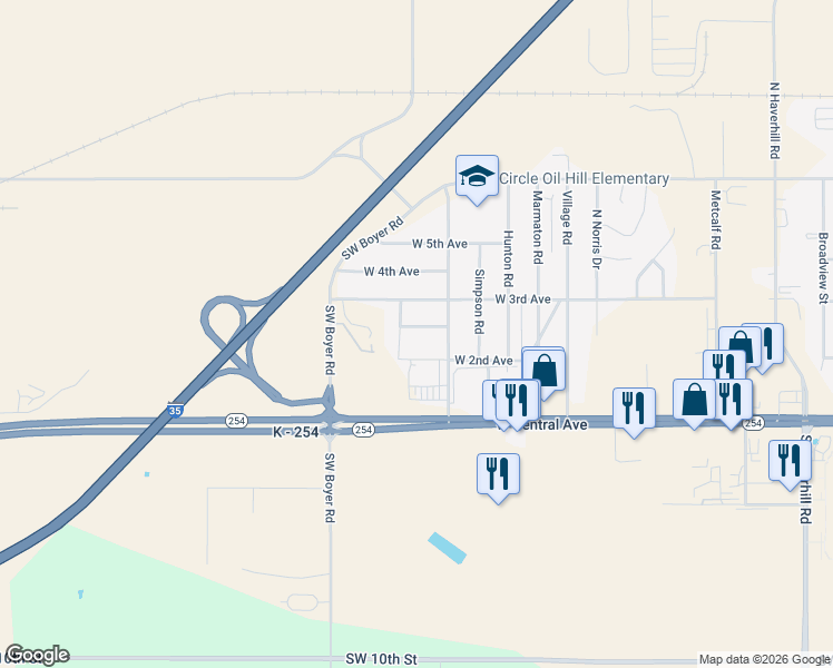 map of restaurants, bars, coffee shops, grocery stores, and more near 2845 Western Street in El Dorado