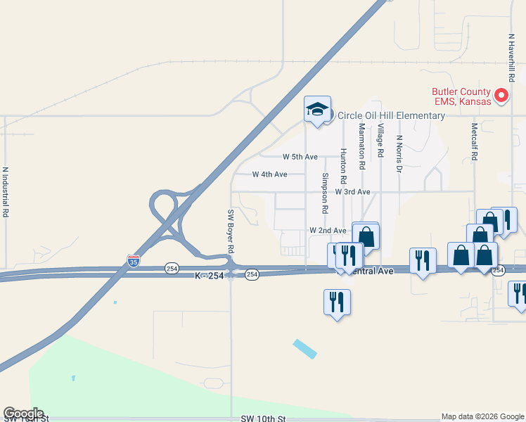 map of restaurants, bars, coffee shops, grocery stores, and more near 301 Northern Street in El Dorado