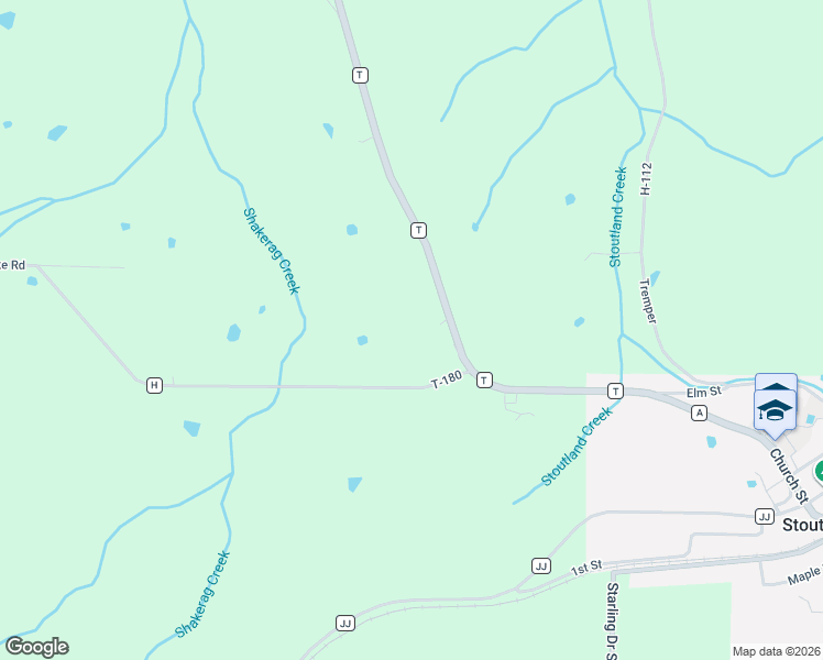 map of restaurants, bars, coffee shops, grocery stores, and more near 1377 Keepsake Road in Stoutland