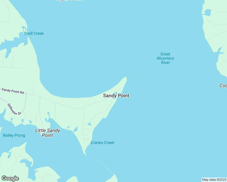 map of restaurants, bars, coffee shops, grocery stores, and more near 2097 Sandy Point Road in Heathsville
