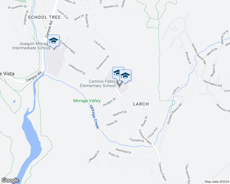 map of restaurants, bars, coffee shops, grocery stores, and more near 165 Selborne Way in Moraga
