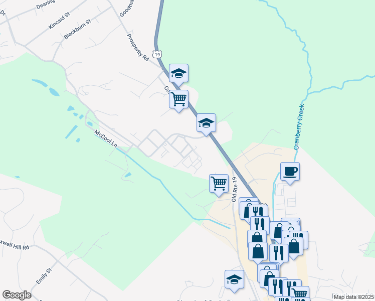 map of restaurants, bars, coffee shops, grocery stores, and more near 156 Cranston St in Beckley