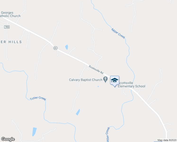 map of restaurants, bars, coffee shops, grocery stores, and more near 7732 Scottsville Road in Scottsville
