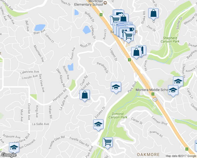 map of restaurants, bars, coffee shops, grocery stores, and more near 99 Somerset Road in Piedmont