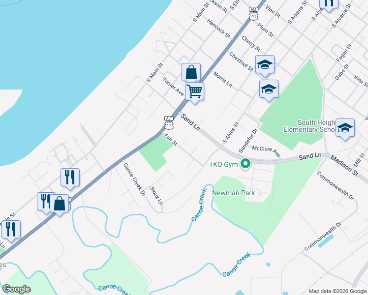map of restaurants, bars, coffee shops, grocery stores, and more near 481 Fair Street in Henderson