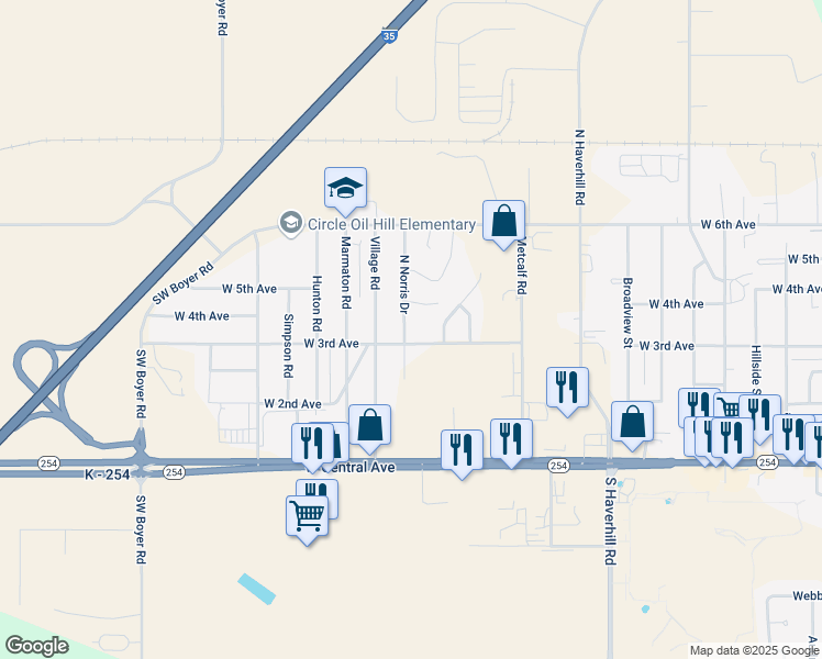 map of restaurants, bars, coffee shops, grocery stores, and more near 2568 West 3rd Avenue in El Dorado