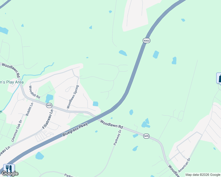 map of restaurants, bars, coffee shops, grocery stores, and more near Fox Ridge Road in Bardstown