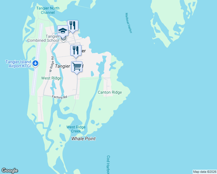 map of restaurants, bars, coffee shops, grocery stores, and more near 5079 Canton Road in Tangier