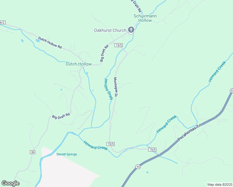 map of restaurants, bars, coffee shops, grocery stores, and more near Montague Drive in White Sulphur Springs