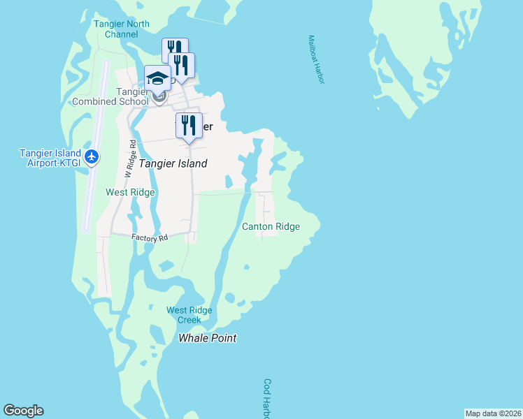 map of restaurants, bars, coffee shops, grocery stores, and more near 5079 Canton Road in Tangier