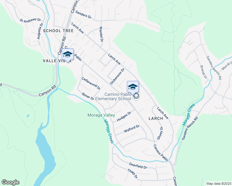 map of restaurants, bars, coffee shops, grocery stores, and more near 137 Selborne Way in Moraga