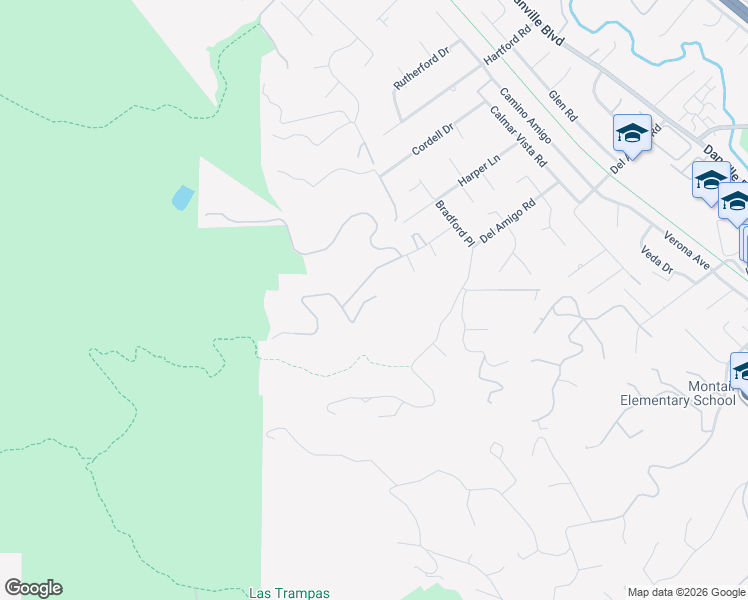 map of restaurants, bars, coffee shops, grocery stores, and more near 300 Oak View Terrace in Danville