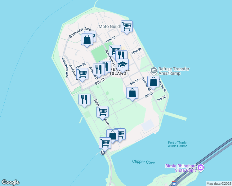 map of restaurants, bars, coffee shops, grocery stores, and more near in San Francisco