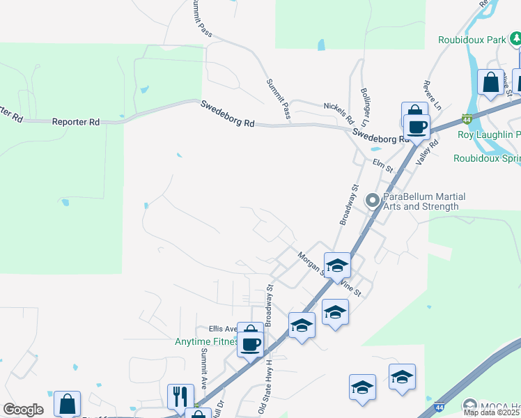 map of restaurants, bars, coffee shops, grocery stores, and more near 3 Gerald Street in Waynesville