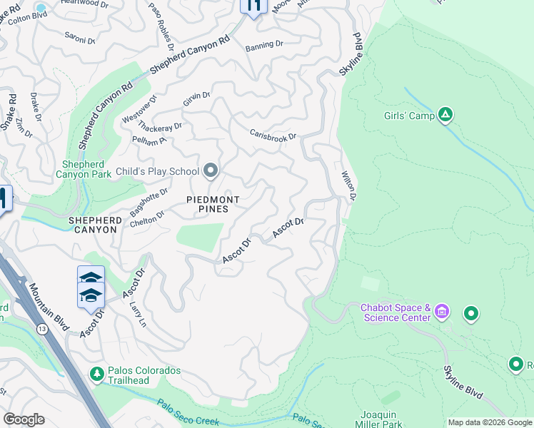 map of restaurants, bars, coffee shops, grocery stores, and more near 2855 Chelsea Drive in Oakland