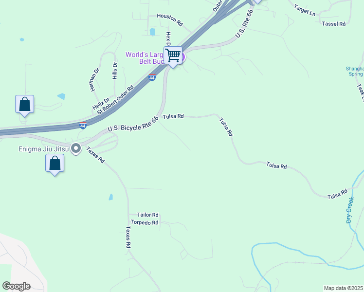 map of restaurants, bars, coffee shops, grocery stores, and more near 23107 Triple Lane in Saint Robert