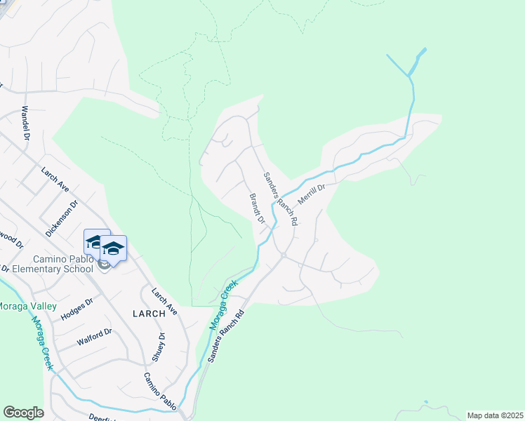 map of restaurants, bars, coffee shops, grocery stores, and more near 19 Brandt Drive in Moraga