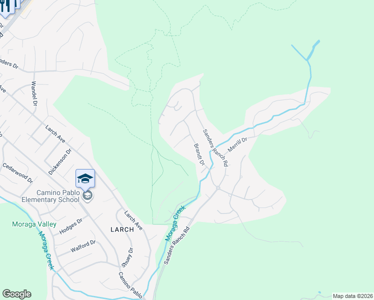 map of restaurants, bars, coffee shops, grocery stores, and more near 29 Brandt Drive in Moraga