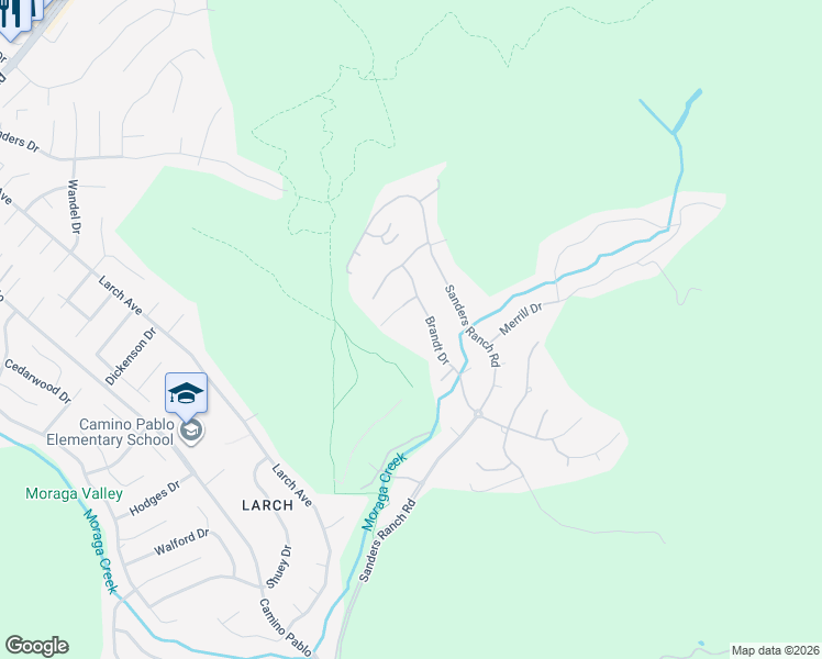 map of restaurants, bars, coffee shops, grocery stores, and more near 29 Brandt Drive in Moraga