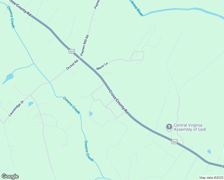 map of restaurants, bars, coffee shops, grocery stores, and more near 5632 Cross County Road in Mineral