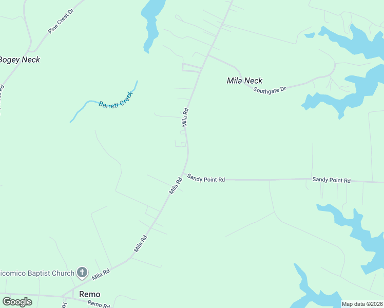 map of restaurants, bars, coffee shops, grocery stores, and more near 910 Mila Road in Heathsville