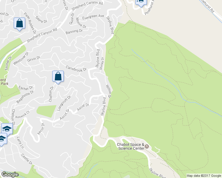 map of restaurants, bars, coffee shops, grocery stores, and more near 6800 Wilton Drive in Oakland
