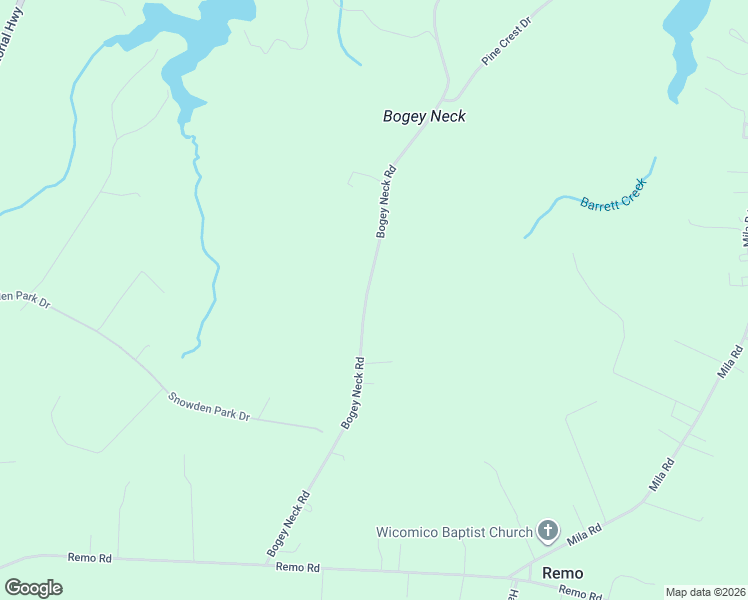 map of restaurants, bars, coffee shops, grocery stores, and more near 522-526 Bogey Neck Road in Heathsville
