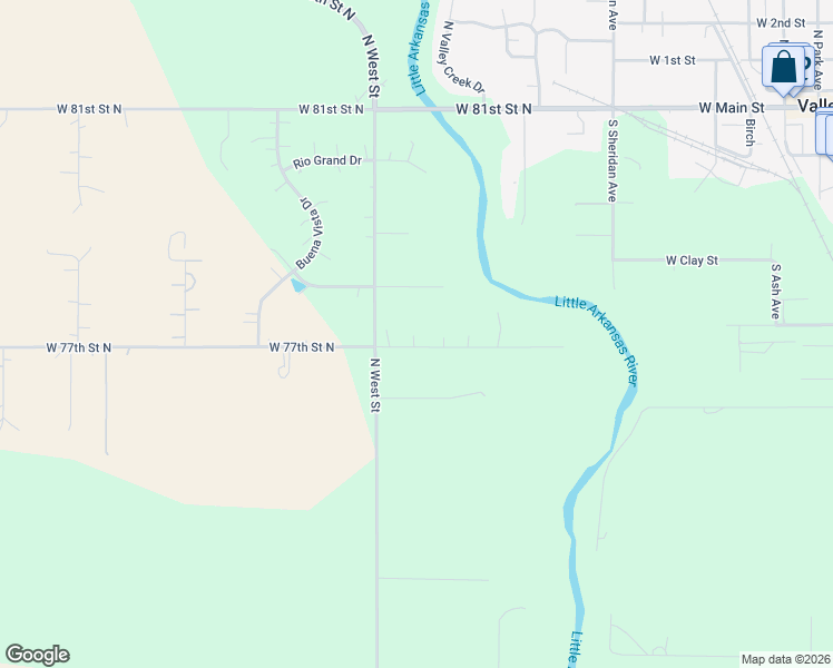 map of restaurants, bars, coffee shops, grocery stores, and more near 3800-3900 West 77th Street North in Valley Center