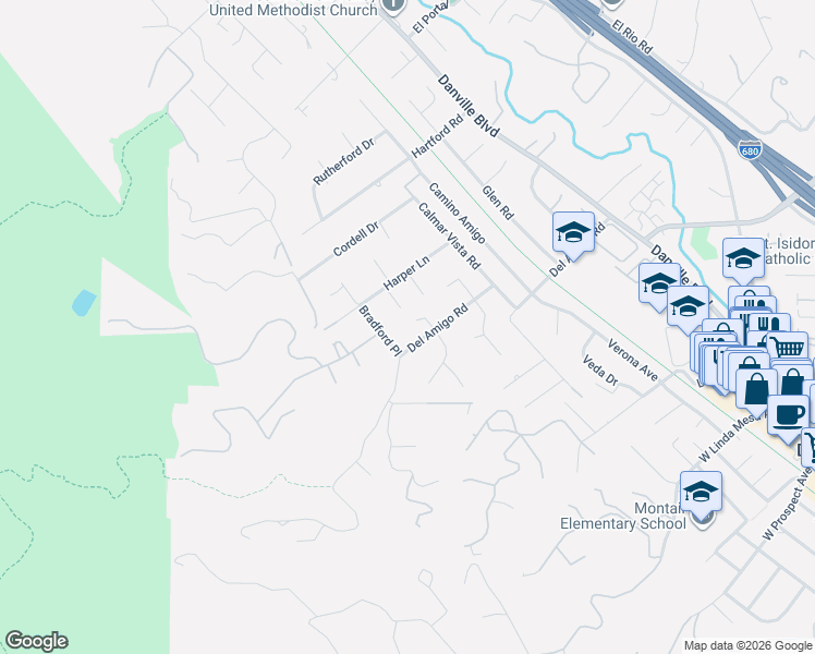 map of restaurants, bars, coffee shops, grocery stores, and more near 32 Diamond Court in Danville