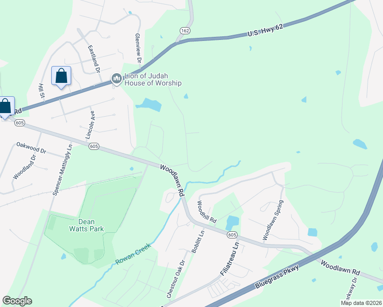 map of restaurants, bars, coffee shops, grocery stores, and more near 103 North Howard Street in Bardstown