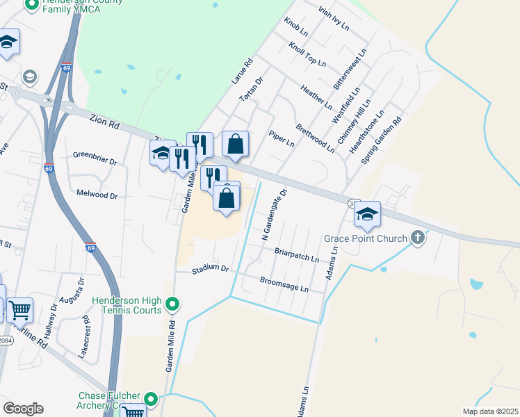 map of restaurants, bars, coffee shops, grocery stores, and more near 2479 Holly Tree Court in Henderson