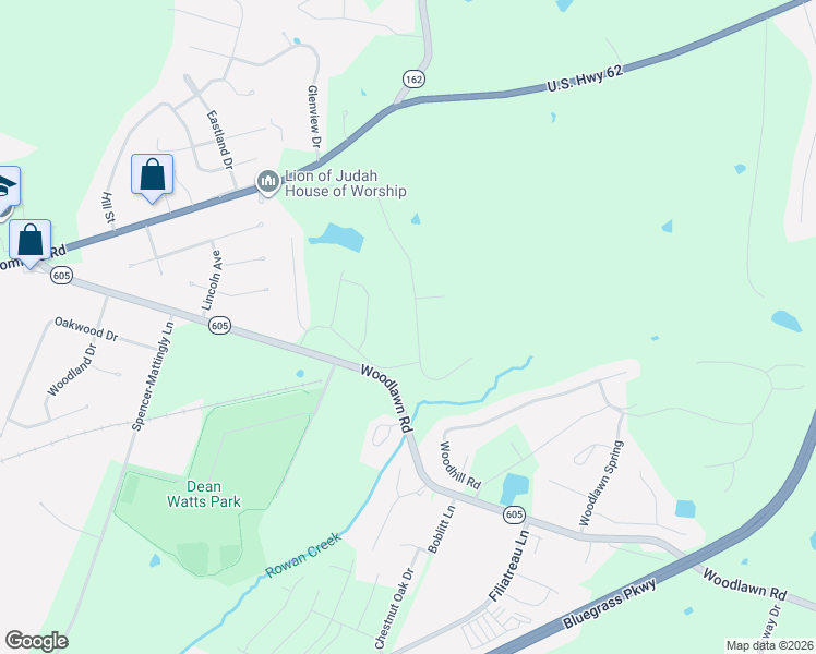 map of restaurants, bars, coffee shops, grocery stores, and more near N Howard St in Bardstown