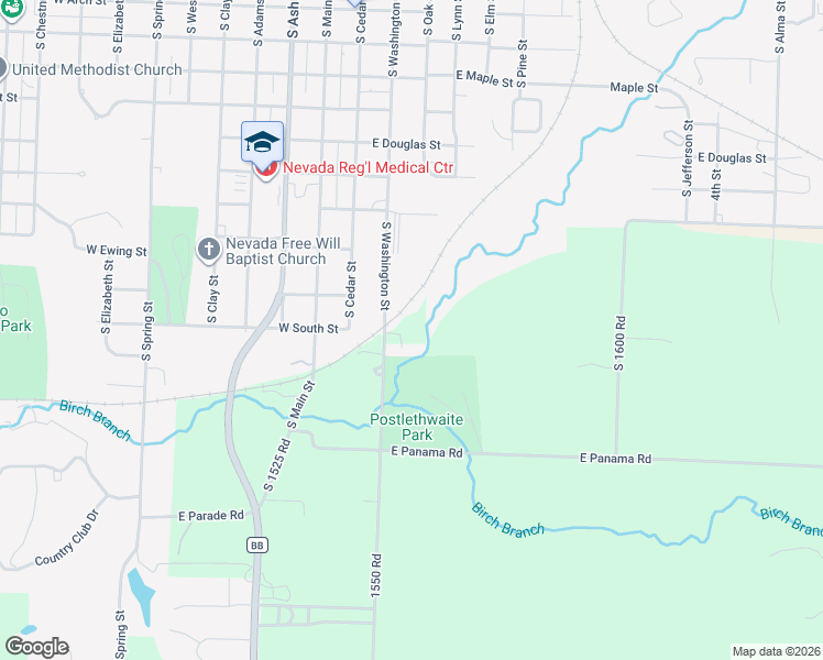 map of restaurants, bars, coffee shops, grocery stores, and more near 17769 1550 Road in Nevada