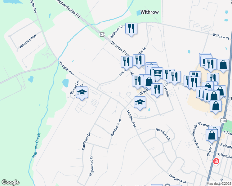 map of restaurants, bars, coffee shops, grocery stores, and more near 321 Floyd Court in Bardstown