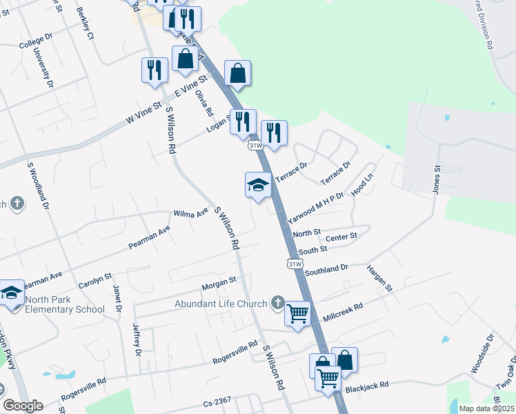map of restaurants, bars, coffee shops, grocery stores, and more near 1145 South Dixie Boulevard in Radcliff