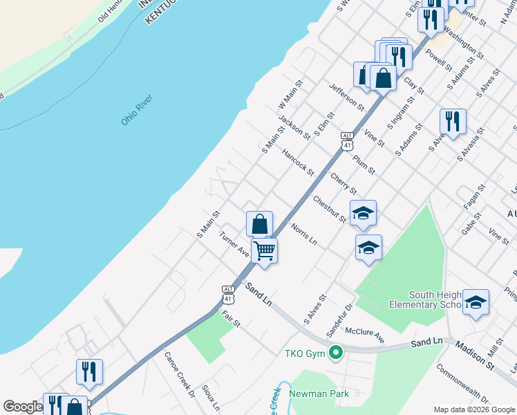 map of restaurants, bars, coffee shops, grocery stores, and more near 1098 S Elm St in Henderson