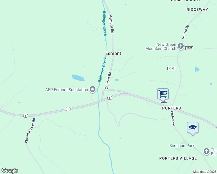 map of restaurants, bars, coffee shops, grocery stores, and more near 3116 Paces Store Road in Esmont