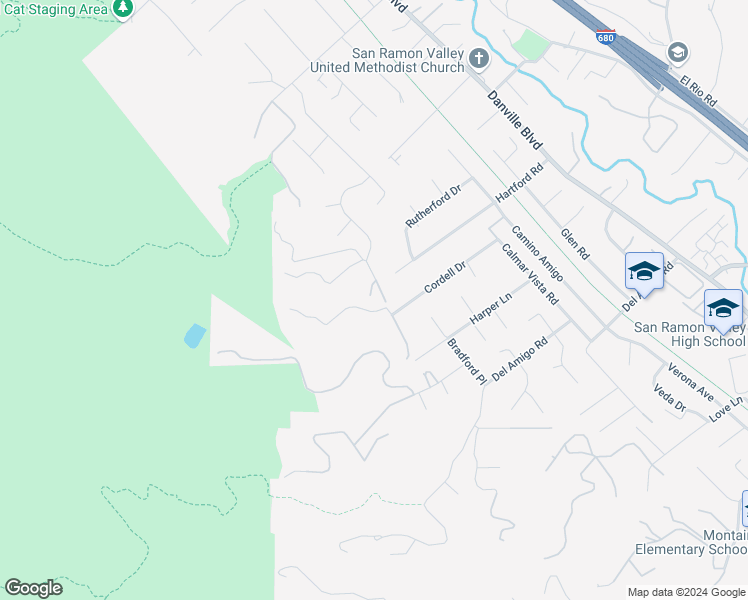 map of restaurants, bars, coffee shops, grocery stores, and more near 841 Kirkcrest Road in Alamo