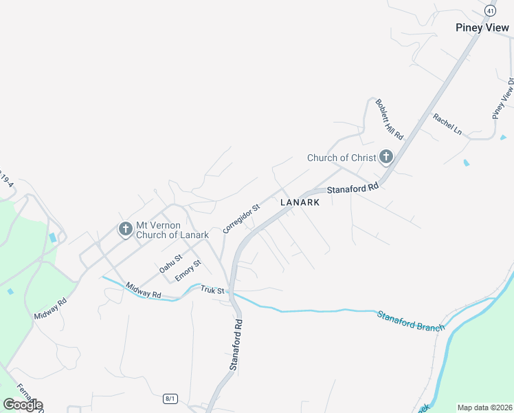 map of restaurants, bars, coffee shops, grocery stores, and more near 1577 Stanaford Road in Beckley