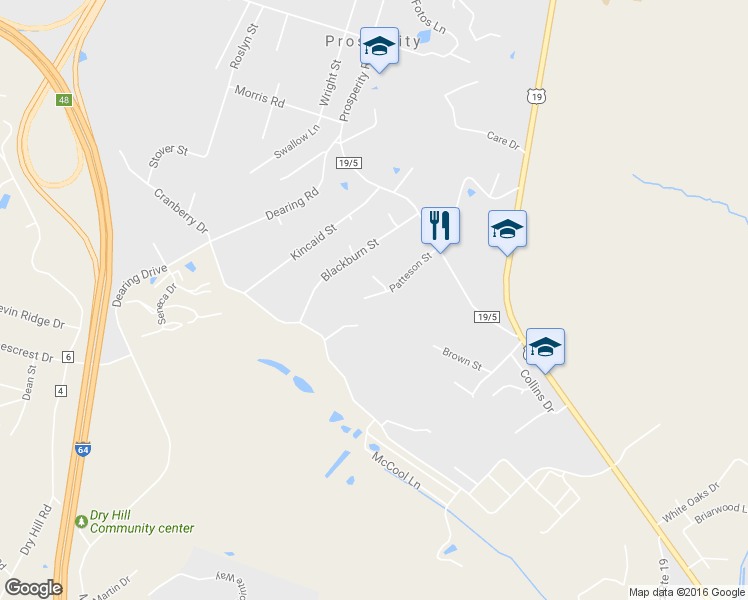 map of restaurants, bars, coffee shops, grocery stores, and more near 189 Patteson Street in Beckley