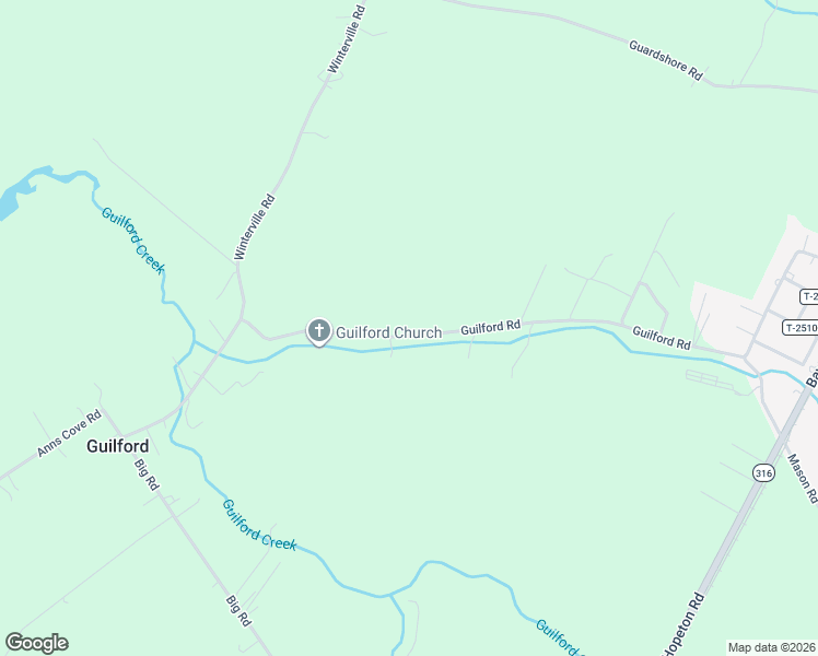 map of restaurants, bars, coffee shops, grocery stores, and more near 24907-25057 Guilford Road in Bloxom