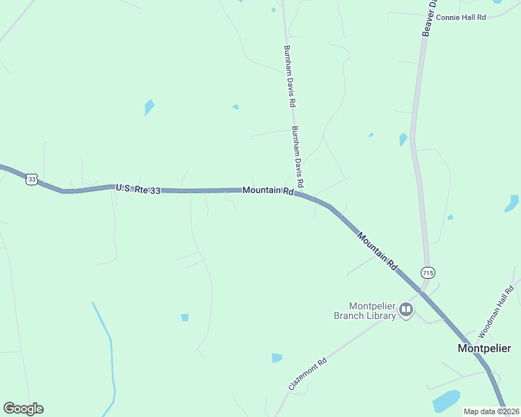 map of restaurants, bars, coffee shops, grocery stores, and more near 17393 Mountain Road in Montpelier