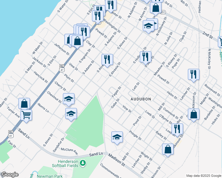 map of restaurants, bars, coffee shops, grocery stores, and more near 424 Fagan Square in Henderson