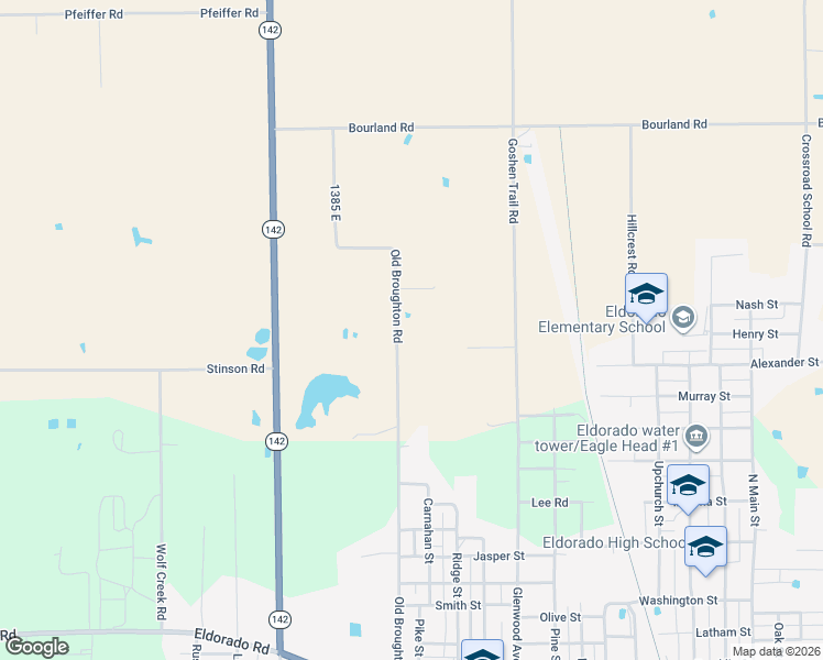 map of restaurants, bars, coffee shops, grocery stores, and more near 1414-1914 Old Broughton Road in Eldorado