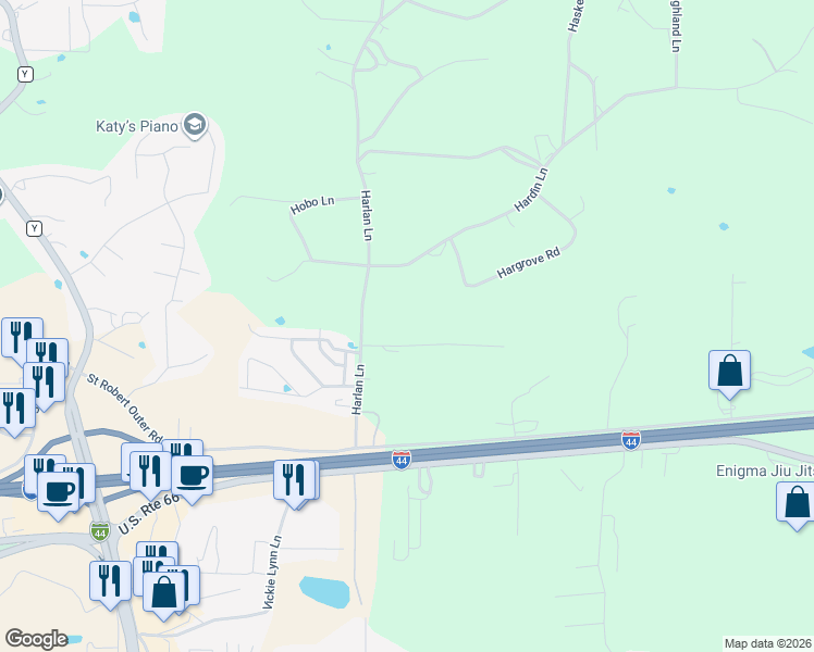 map of restaurants, bars, coffee shops, grocery stores, and more near in Saint Robert