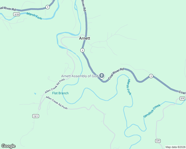 map of restaurants, bars, coffee shops, grocery stores, and more near 4239 Coal River Road in Arnett